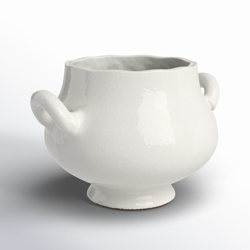 Wellon Handmade Ceramic Planter, 7" H x 10.75" W x 9.25" D