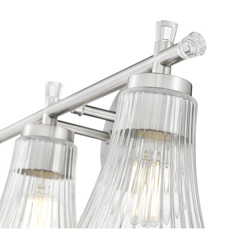 Maston Modern Vanity, 10" H x 24" W x 6.75" D, Brushed Nickel, 3 Lights