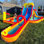Parc aquatique gonflable Mega de 18 pi x 14 pi avec soufflerie Adam, peut accueillir 10 enfants de 3 à 12 ans | Glissades extra longues, mur d'escalade, pataugeoire, pataugeoire