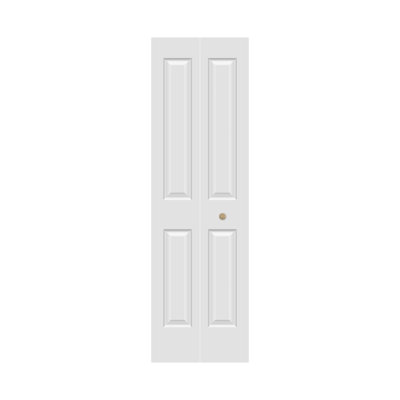 Porte pliante en bois manufacturé à deux panneaux