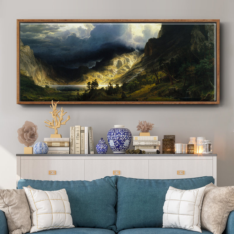 A Storm in the Rocky Mountains - Toile encadrée, H 20 po x l 50 po