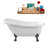 61" Streamline Clawfoot Soaking Acrylic Bathtub With Drain, Clawfeet, and Bamboo Tray-76696977-51346613