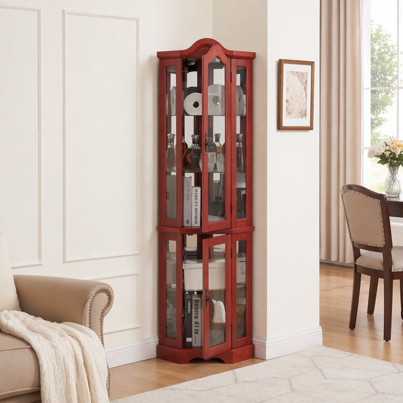 Armoire de rangement en coin, cerisier