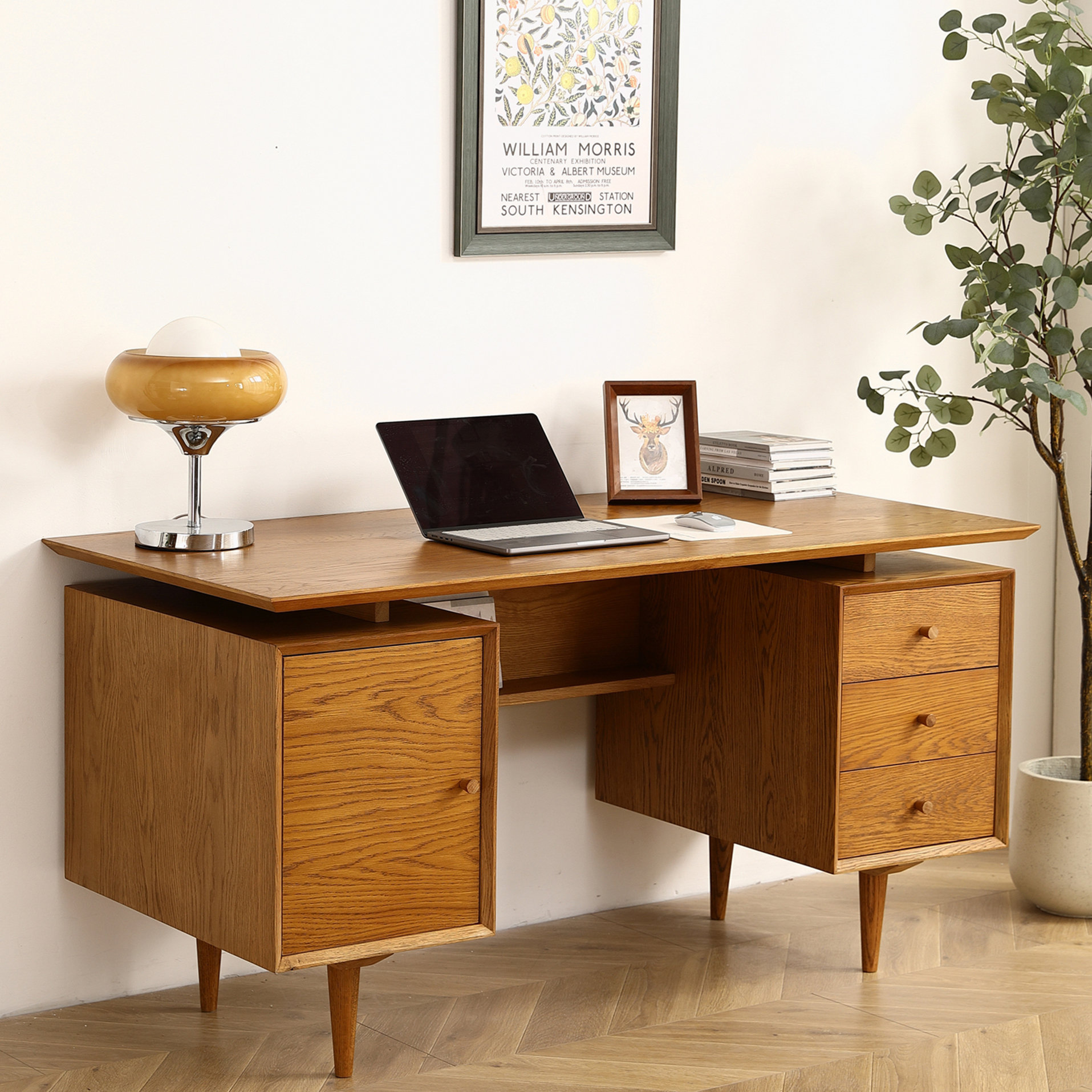 Hokku Designs Oak Simple and Elegant Oak Writing Desk - Functional