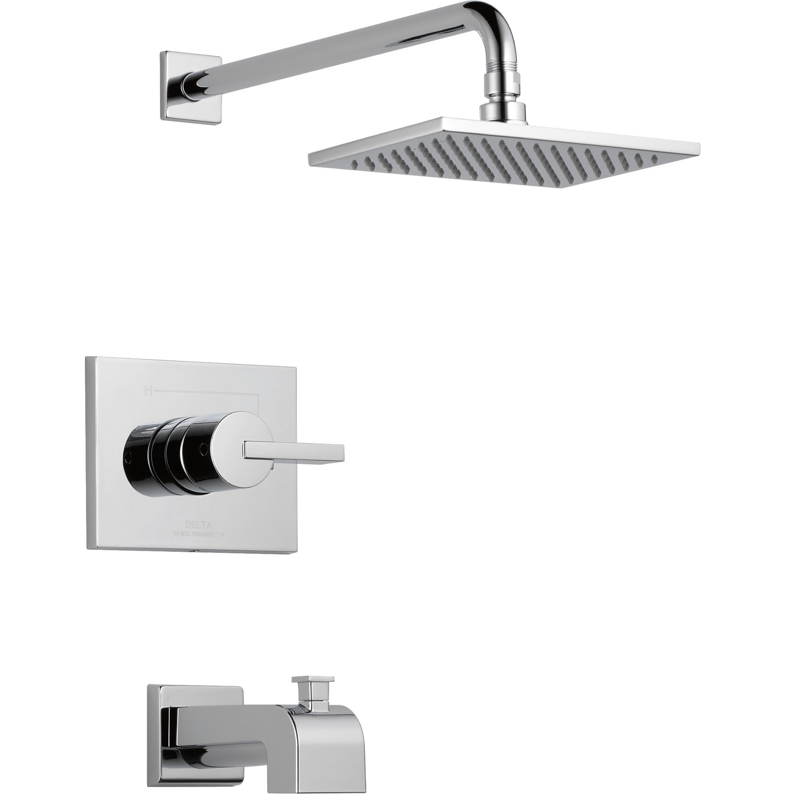 Vero Pressure-Balanced Tub and Shower Set, Chrome