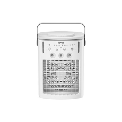 Climatiseur portatif, refroidisseur d'air par évaporation 4 en 1 avec télécommande, mini climatiseur à 3 vitesses avec minuterie, 3 niveaux de brume, réservoir d'eau 1L, mini ventilateur AC oscillant à 120 ° pour la maison de bureau