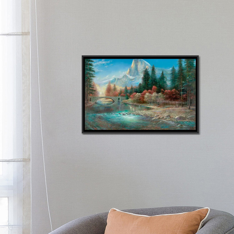 «Yosemite» par Ruane Manning - reproduction d'art sur toile tendue, H 18 po x l 26 po x P 1,5 po, Toile avec cadre noir