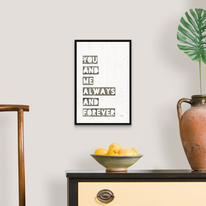 «You and me» par Marla Rae, reproduction d'art textuel sur toile, Cadre noir, H 20 po x l 14 po x P 1,75 po