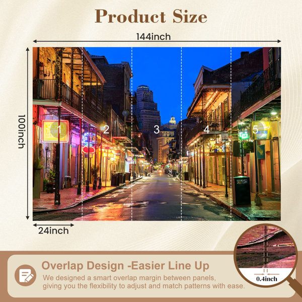 Red Barrel Studio Peel and Stick Wallpaper bourbon street new orleans ...