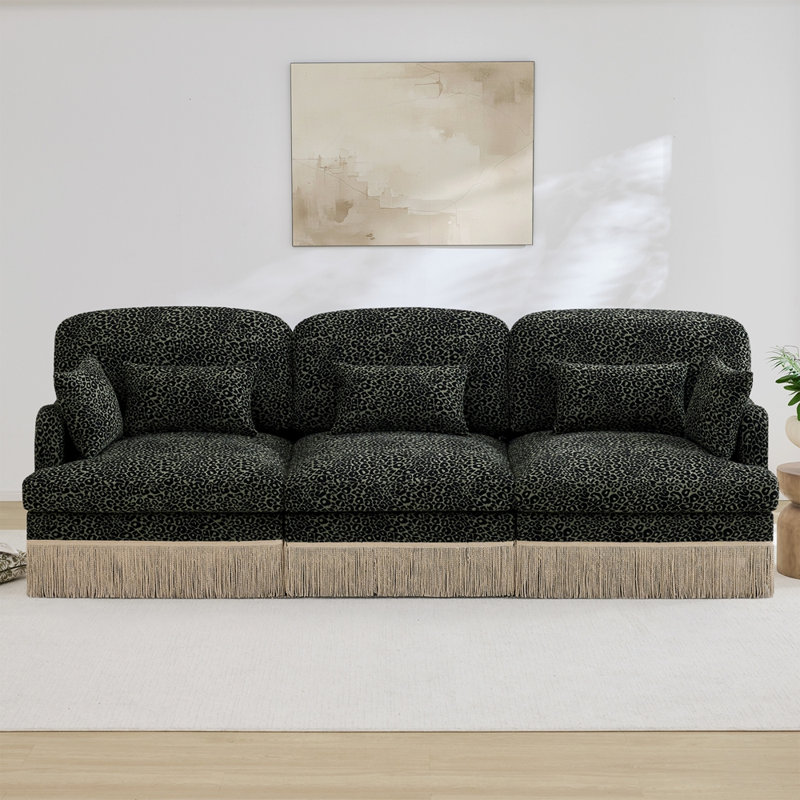 Canapé modulaire à 4 places Boneless, H 34,6 po x l 100,3 po x P 33 po, Vert / noir