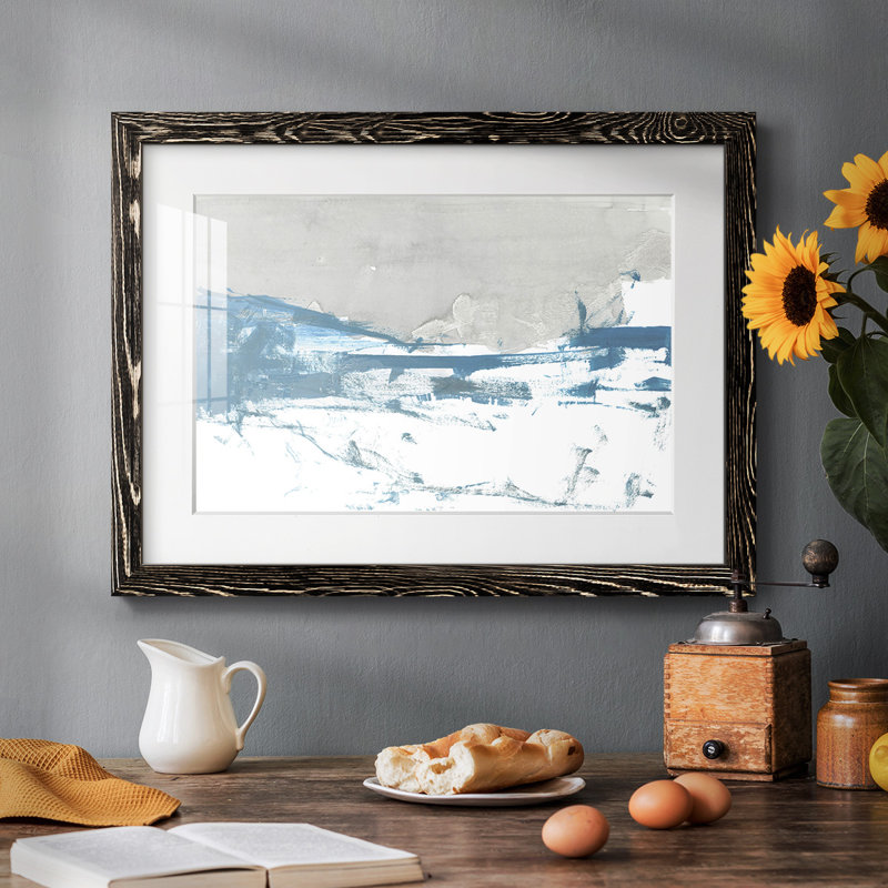 Meta Land I - reproduction encadrée rustique avec tableau mat, Noir, H 26 po x l 38 po x P 1,5 po