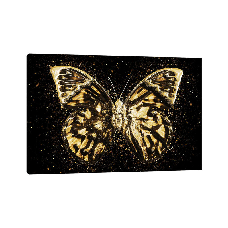 «Golden - Butterfly III» par Philippe Hugonnard - impression sur toile tendue, H 12 po x l 18 po x 1,5 po