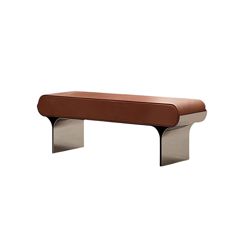 Toriona Faux Leather Upholstered Bench, 17.71" H x 47.24" W x 15.74" D, Orange