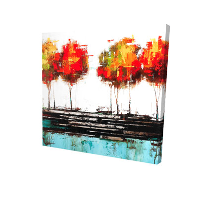 Arbres de style moderne - Toile industrielle pour le décor de la chambre à coucher