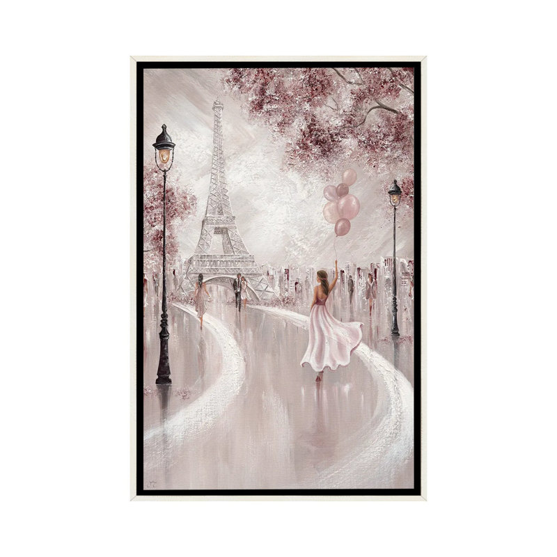 Blush, Parisian Dreams - reproduction d'art murale - toile encadrée, Blanc patiné, H 40 po x l 26 po