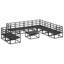  Garden Sofa Set With Cushion 10 Pcs Black Aluminium