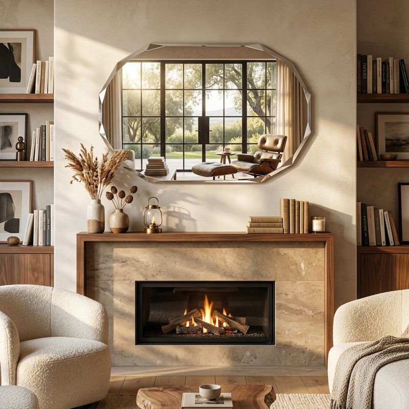 Miroir mural biseauté sans cadre - miroir de meuble-lavabo de salle de bain moderne, miroir décoratif pour entrée et salon, 20 po x 30 po / 24 po x 36 po