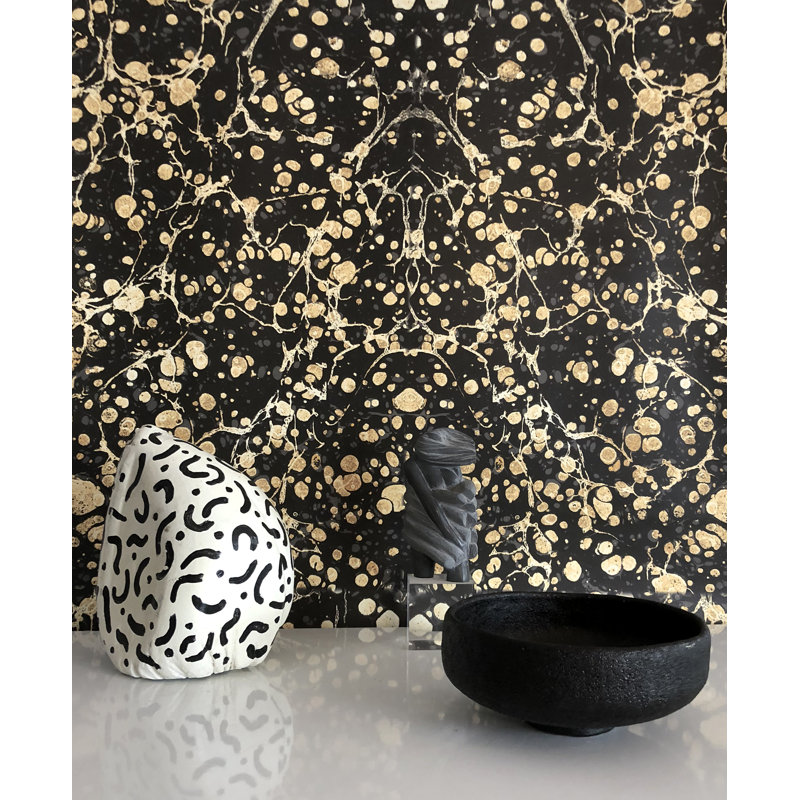Rouleau de papier peint Golden Splatter L 10 pi x l 24 po, Auto-adhésif, Vinyl