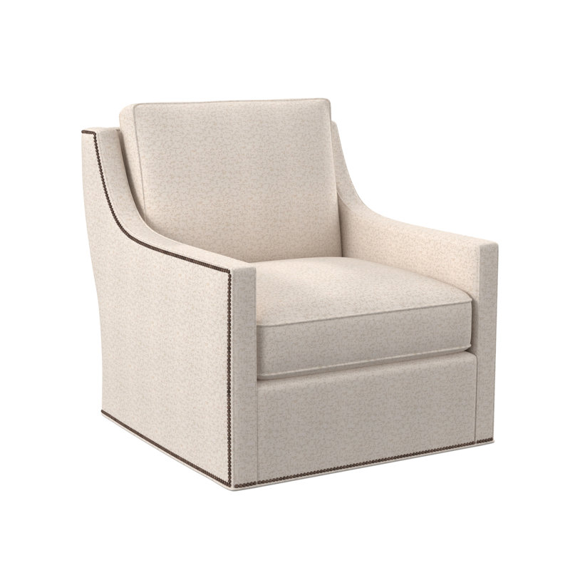 Sonoma Upholstered Swivel Armchair, Weathered Brass Small, UV-Rollo Linen