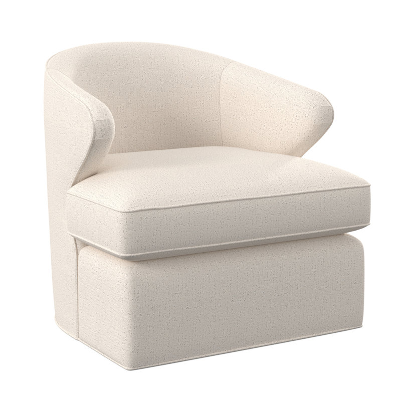Fauteuil pivotant Scoop, 100% polyester ivoire Venise