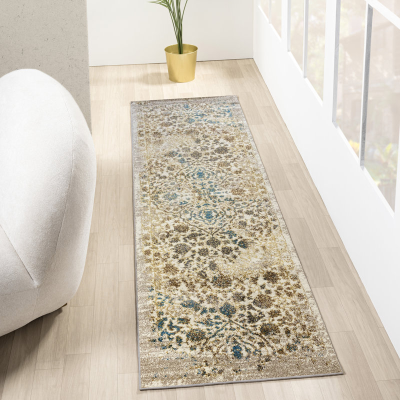 Floral Indoor Rug, Rectangle 2' x 7'