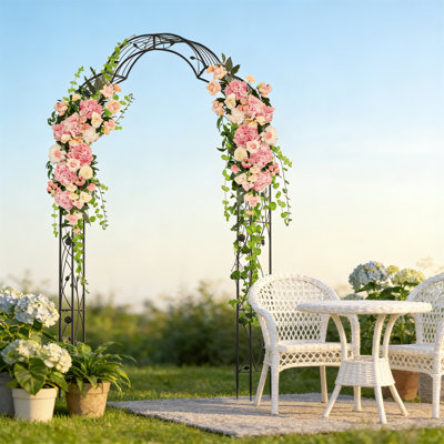 154cm W x 39cm D Metal Garden Art in Black