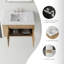 Meuble-lavabo flottant 30 po avec lavabo, porte à fermeture en douceur, comptoir et dosseret en marbre de culture blanc de Carrare de 0,6 po, contreplaqué, chêne-116118435-116118445