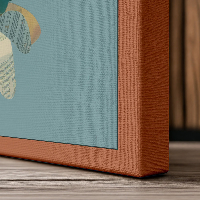 Spired Pink Blossom Botanical - Wrapped Canvas, 18x12 - 45.7 x 30.5 cm, Terracotta Border