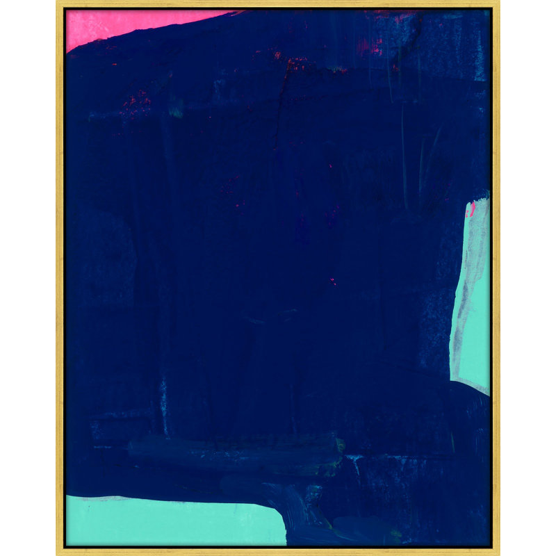 «Wetzel Blue Collection 1» par Andrea Stokes - reproduction d'art encadrée, Cadre doré, H 30 po x l 24 po x P 1,375 po
