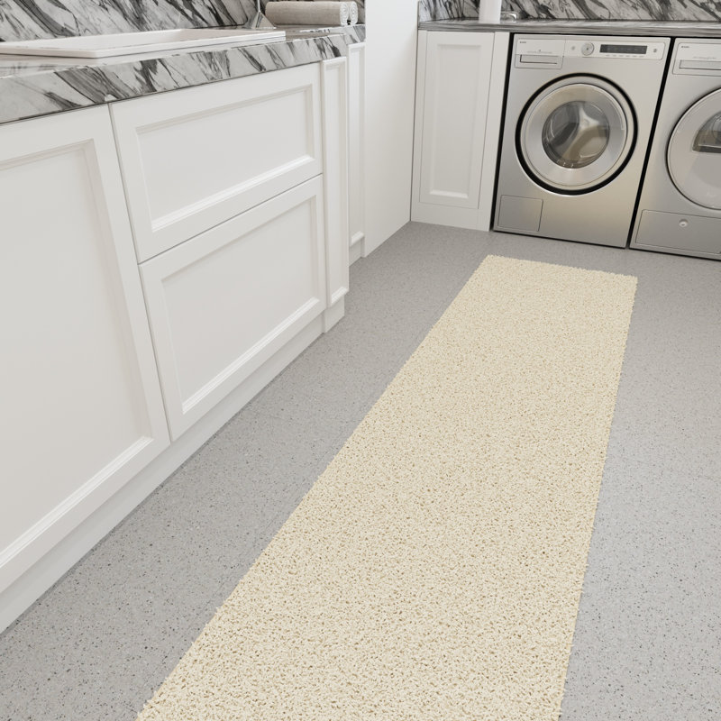 Mair Plush Non-Slip Rubberback Extra Long Hallway Runner Rug for Bedroom, Living Room, Bathroom, Cream, Runner 2' x 13'