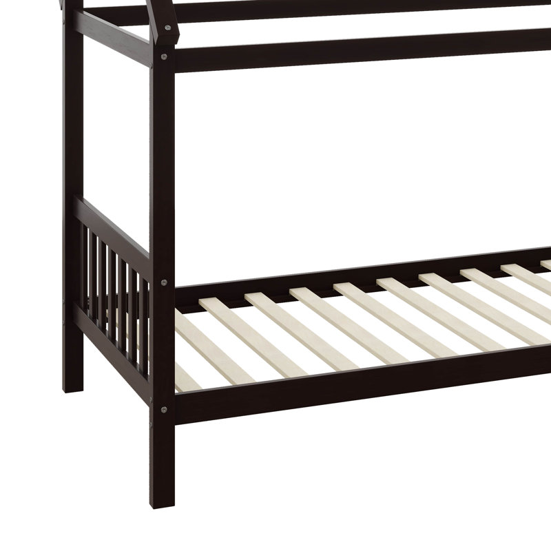 Twin-Sized House-Shaped Children's Bed, Espresso