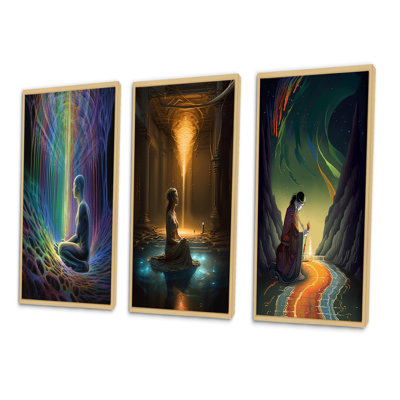 «Rainbow Energetic Body Matrix Meditation», 3 pièces sur toile