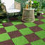 Carreaux de patio à texture de pierre imbriquée - Carreaux de sol bricolage 12 po, polypropylène gris foncé, installation rapide à l'extérieur-113525828