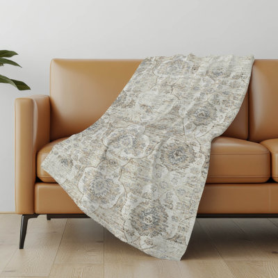 Addison Machine Washable Sherpa Ornate Throw Blanket