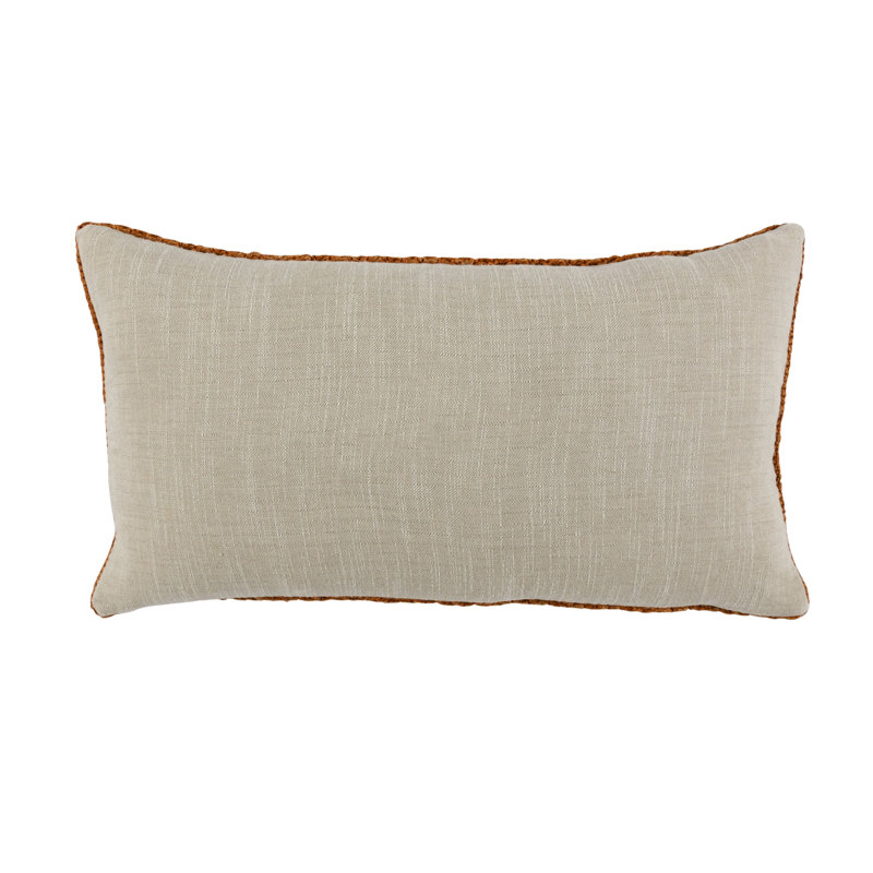 Nakeya Knitted Linen Throw Pillow, Saffron, Rectangle, 14" x 26"