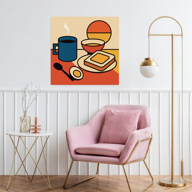 Tableau mural rétro simple pour table de petit-déjeuner, H 32 po x l 32 po