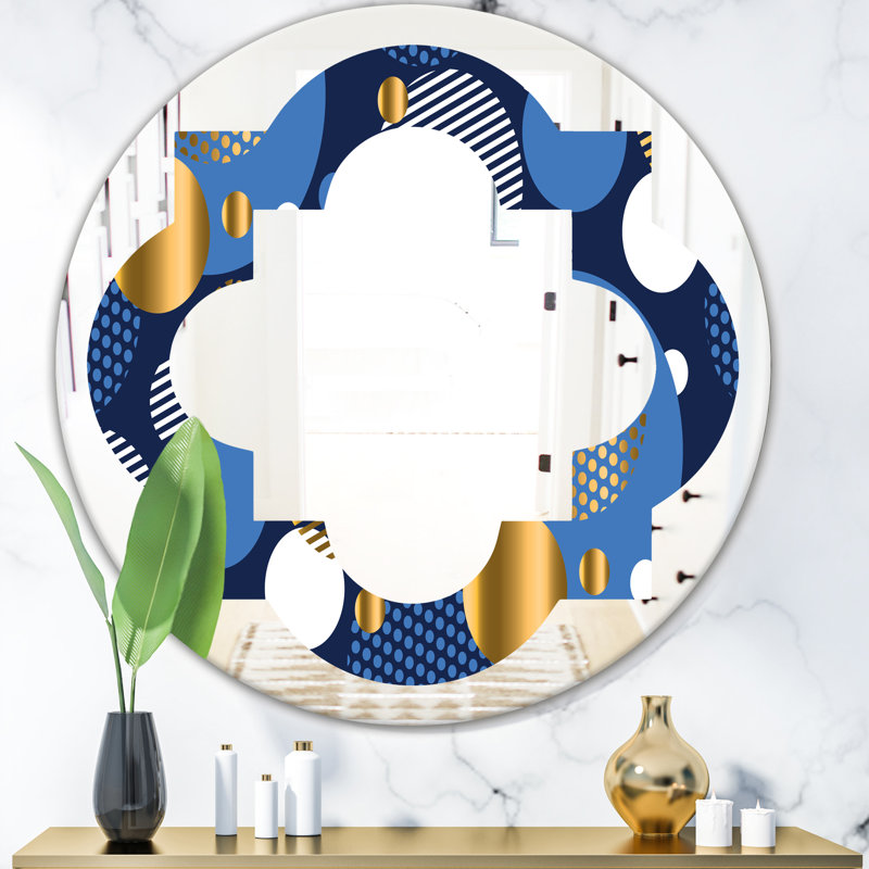 Miroir mural quadrilobeic abstract géométrique xi, 31,5 po x 31,5 po