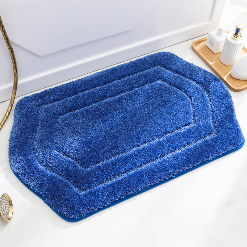 Tapis pour salle de bain Shilynn, Bleu, L 20 po x L 32 po