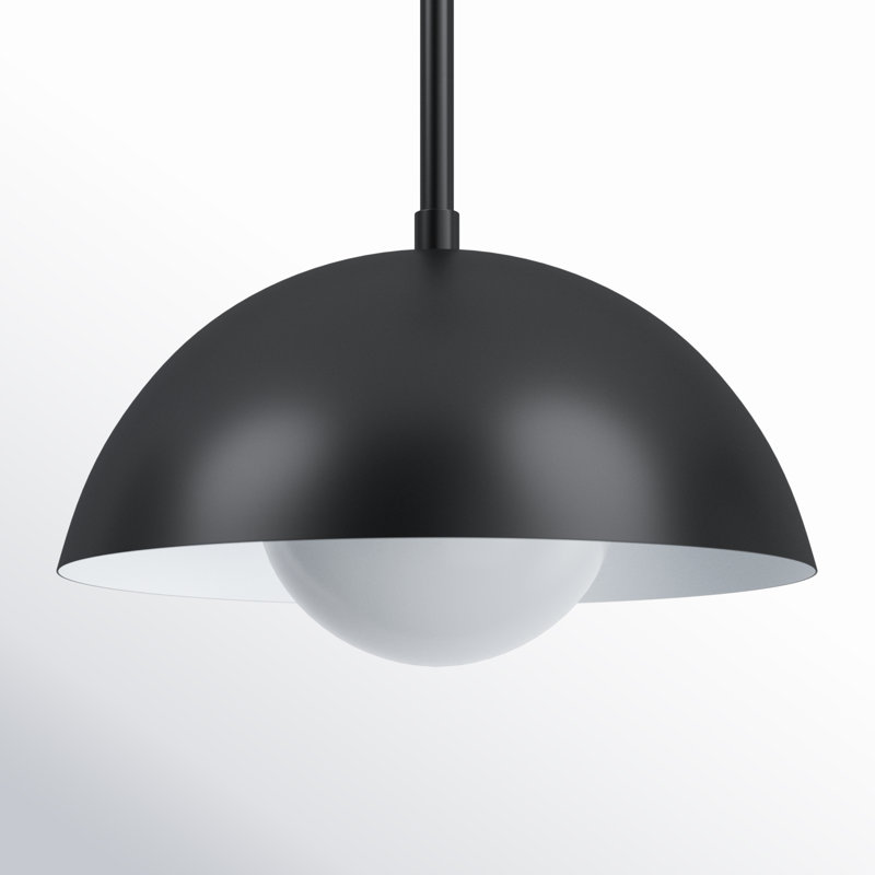 Luminaire suspendu en forme de dôme à 1 lumière Montana, Noir