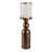 Modern Metal and Glass Pillar Candle Holder with Decorative Iron Base-1806618532