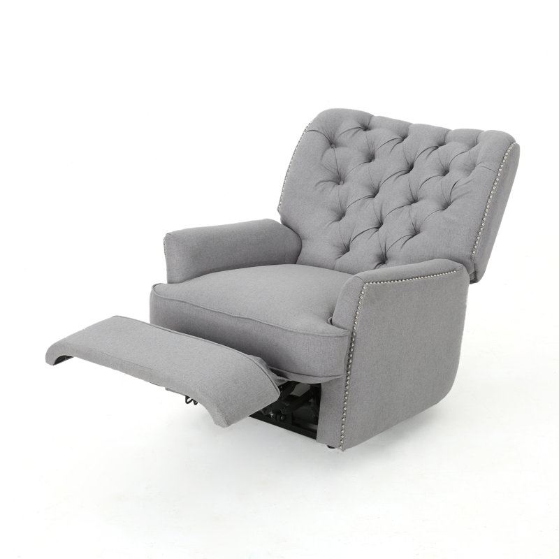 Prestbury Upholstered Power Recliner, Light Gray