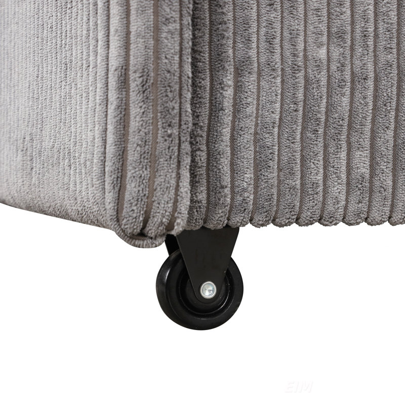 Canapé-lit modulaire rembourré avec sacs de rangement et 2 porte-gobelets sur les accoudoirs, parfait pour la vie moderne et l'espace