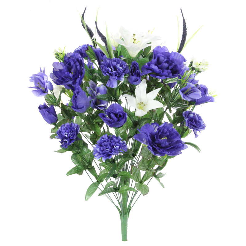 Buissons de fleurs artificielles, Bleu
