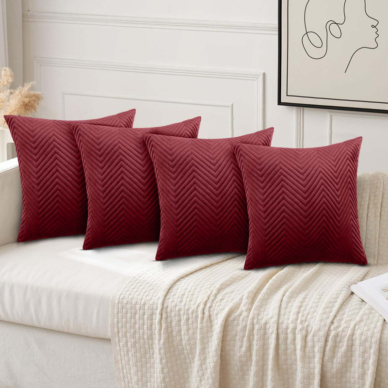Square Throw Cushion Pad, Burgundy