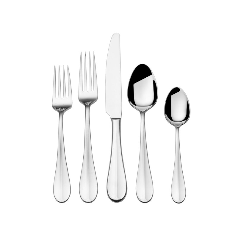 Fitz And Floyd Nevaeh Grand 45-Piece 18/10 Stainless Steel Flatware Set, Service For 8