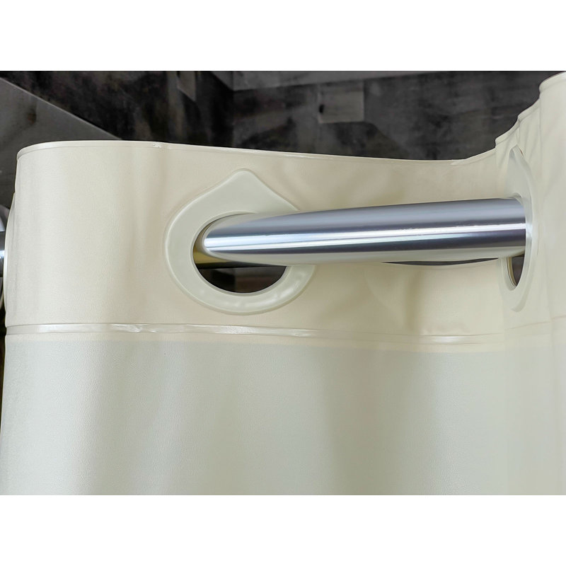 Rideau de douche simple en vinyle Pedroza, Beige