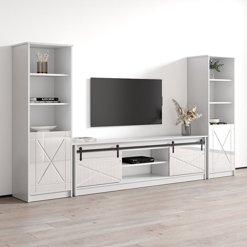 Meuble audio-vidéo moderne 120,5 po Fiorenze, Blanc