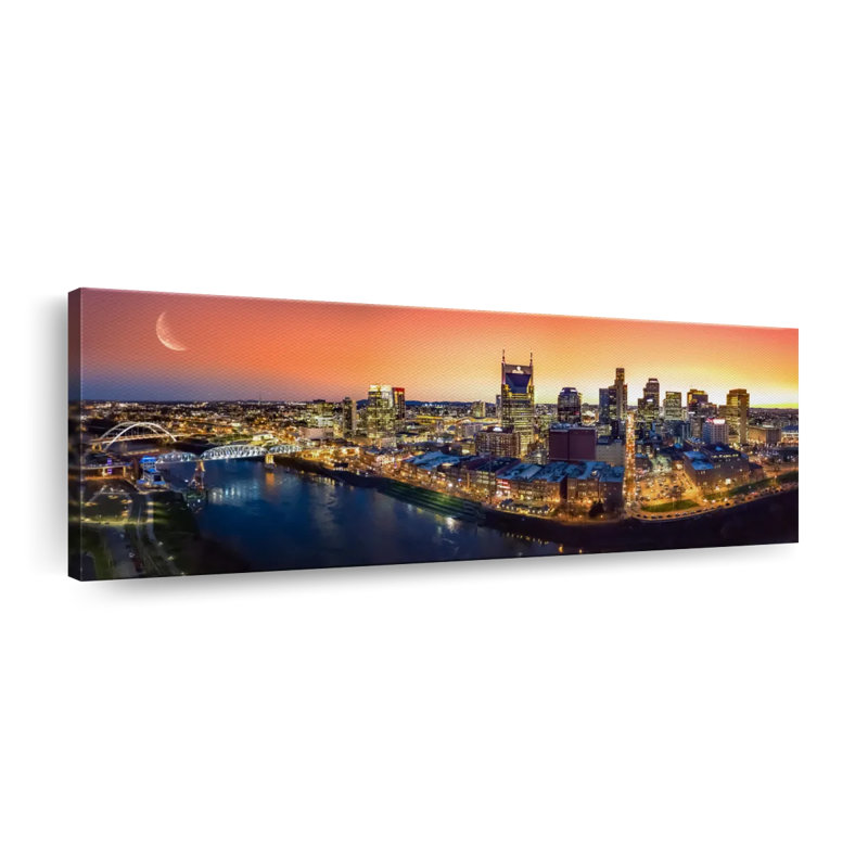 " Nashville Sunset Panorama ", 8" H x 24" W x 1" D