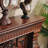 Nut-Brown Solid Wood Freestanding Fireplace