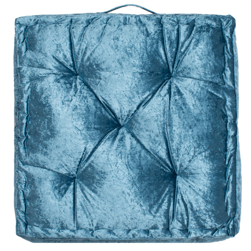 Belia Buttons Reversible Throw Pillow, 25"H x 25"W, Dark Turquoise